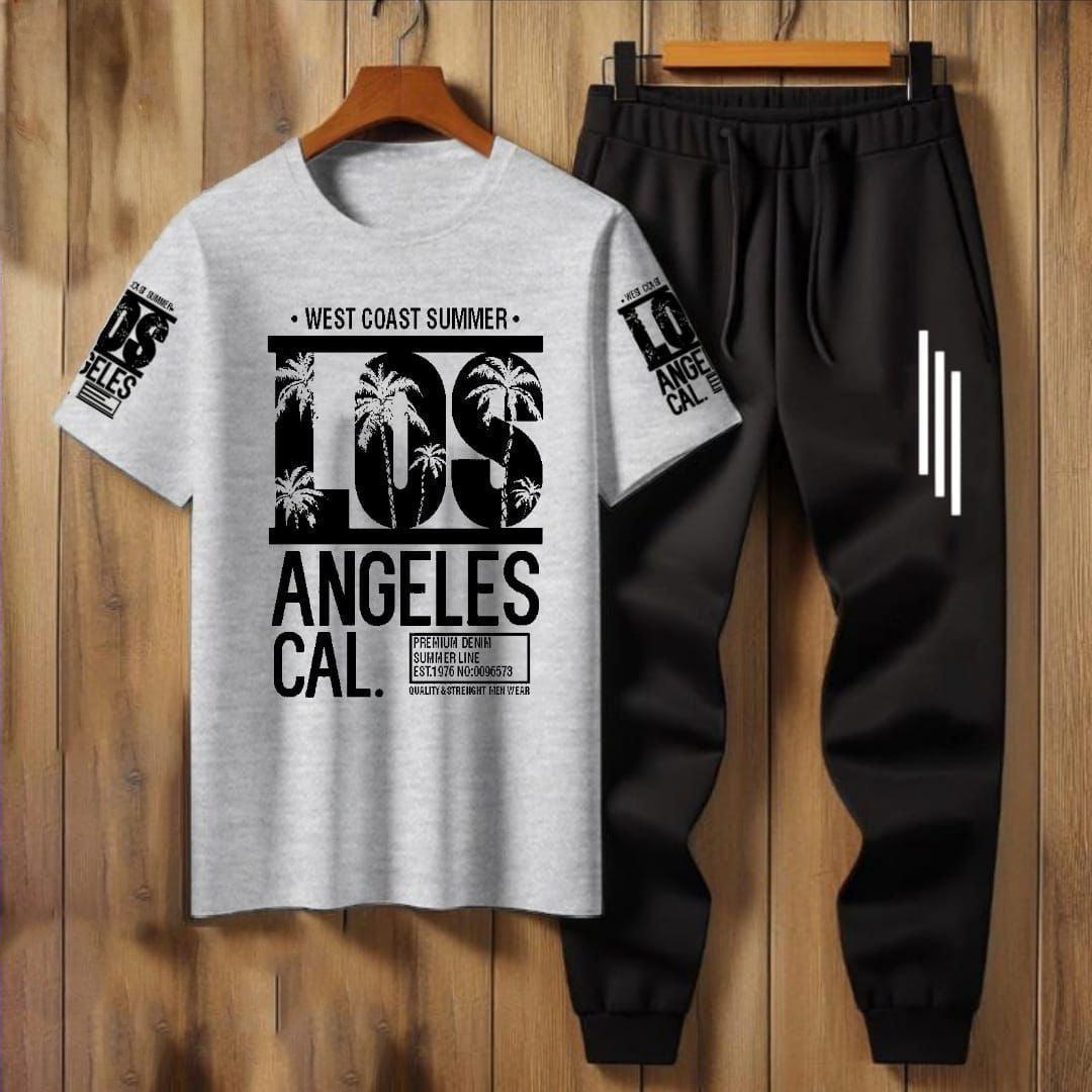 Los Angeles Graphic T-shirt and Jogger Set AZ-3322