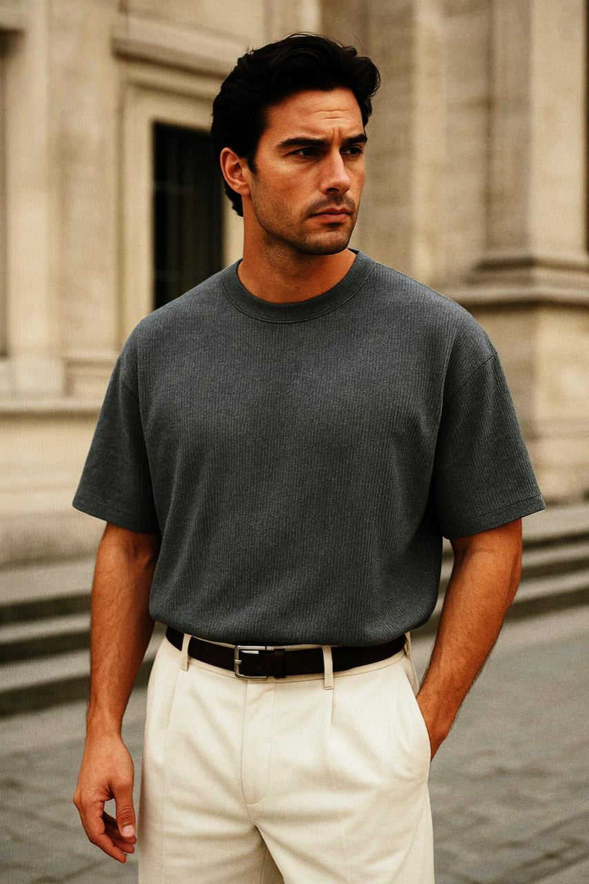 Men's Ribbed Jersey T-Shirt AZ-3344