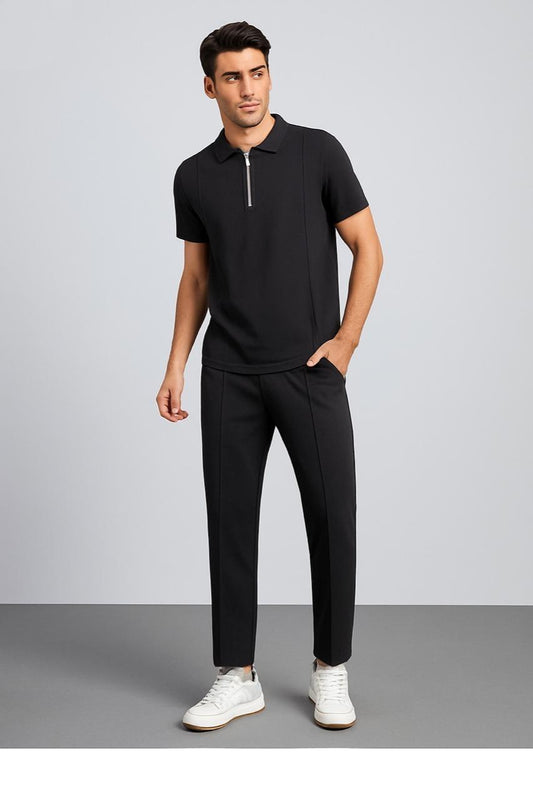 Men's Textured Zip Polo & Trousers Co-ord Set AZ-7700