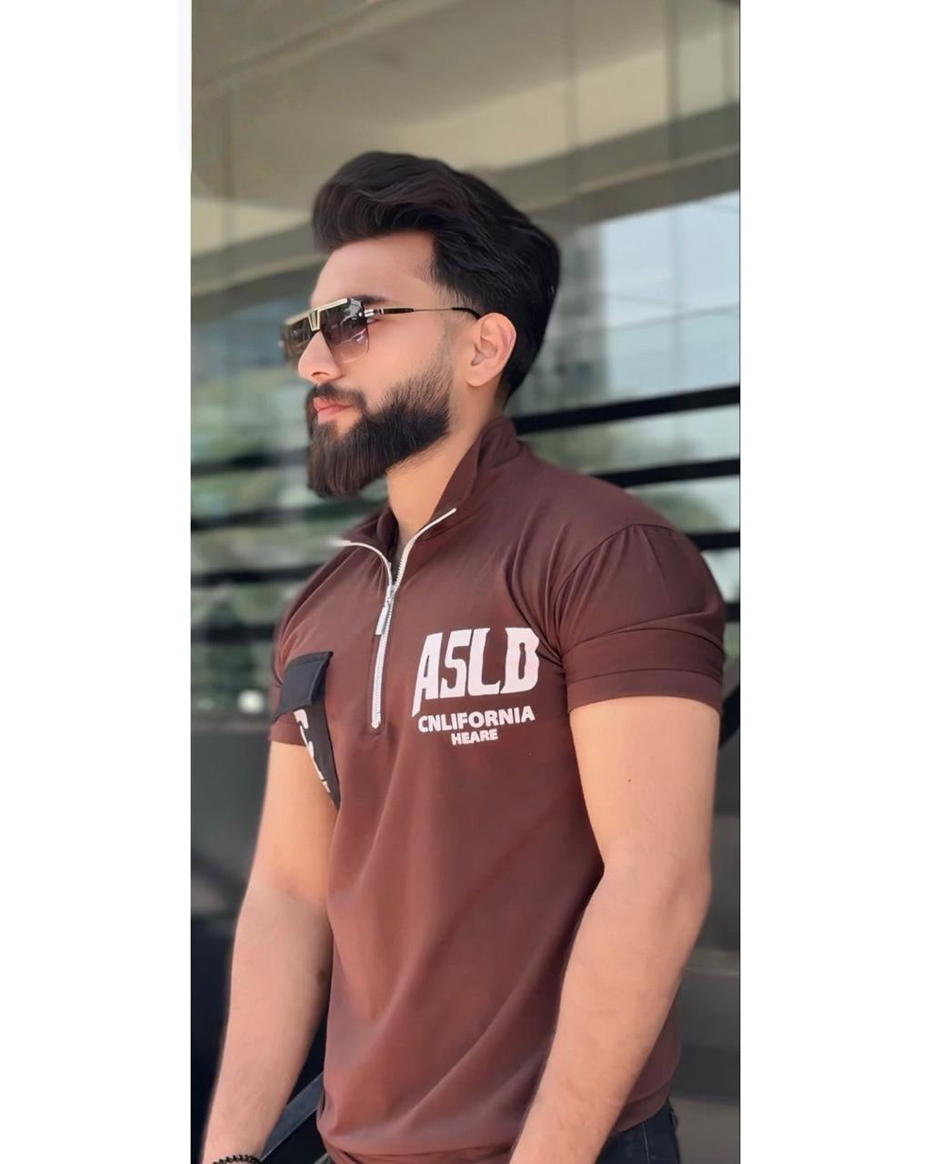 Men's half-zip polo t-shirt. AZ-9991