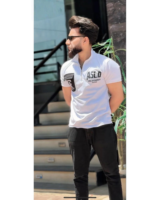 Men's half-zip polo t-shirt. AZ-9991