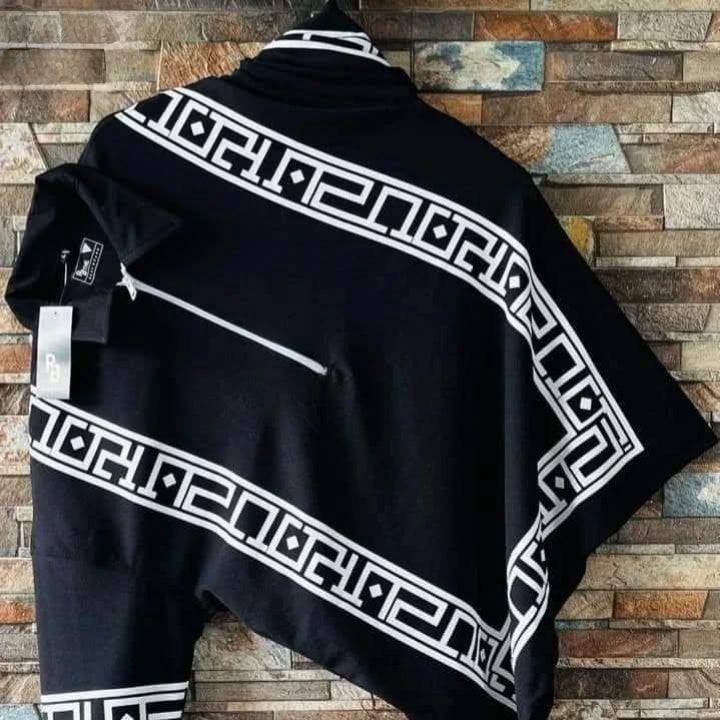 Men's Diagonal-Stripe High Neck T-Shirt with Zipper Detail AZ-9995