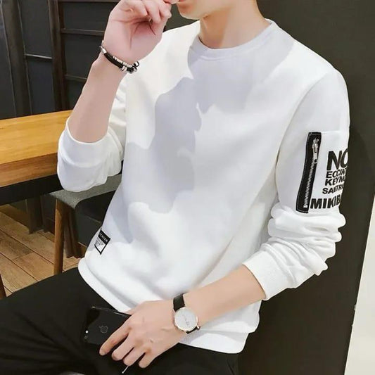 Men's Minimalist Zipper Pocket Crewneck Sweatshirt AZ-8882