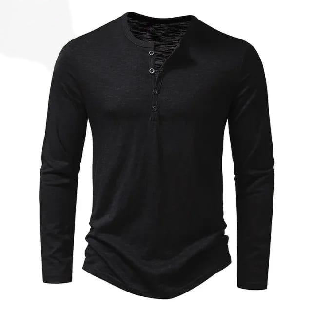 Classic Henley Top with Long Sleeves AZ-8883