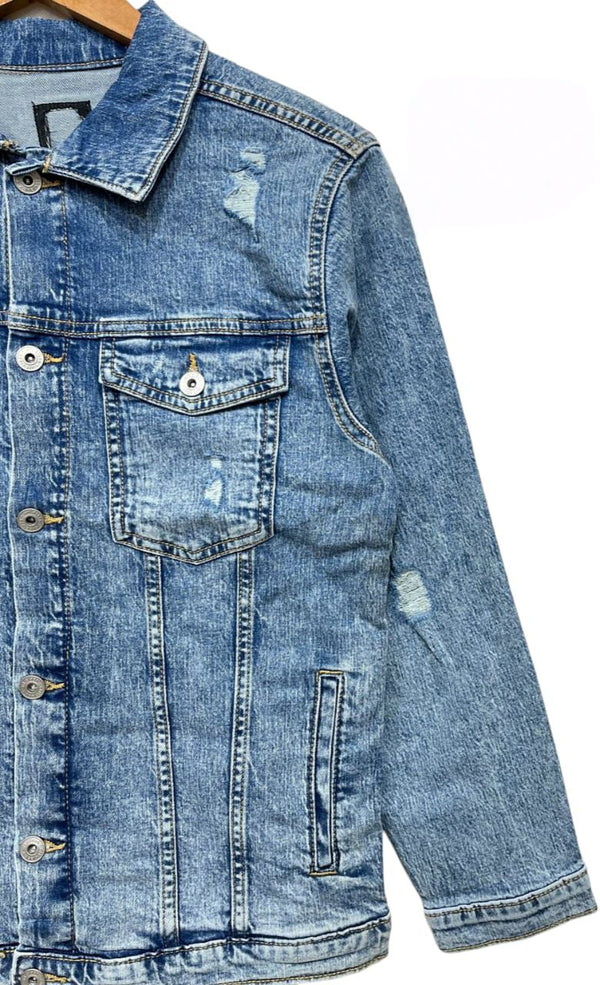 Girl's Distressed Denim Jacket AZ-3321