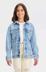 Girl's Distressed Denim Jacket AZ-3321