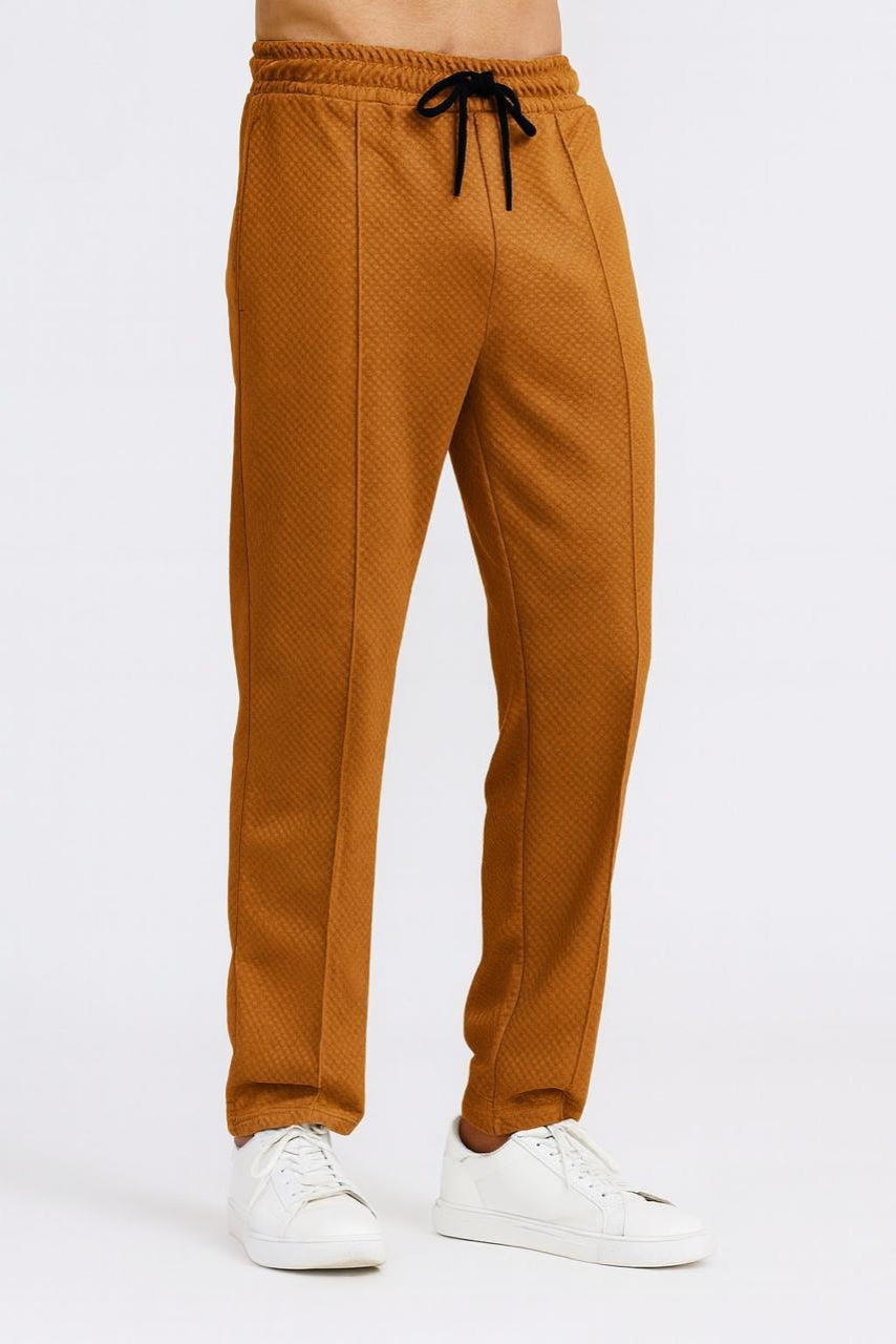 Diamond-Patterned Textured Track Pants AZ-7722