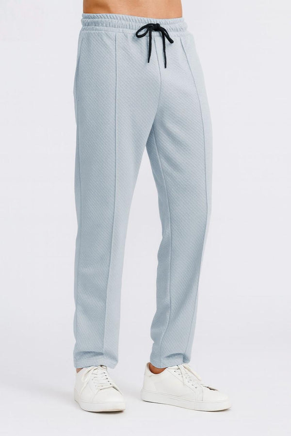 Diamond-Patterned Textured Track Pants AZ-7722