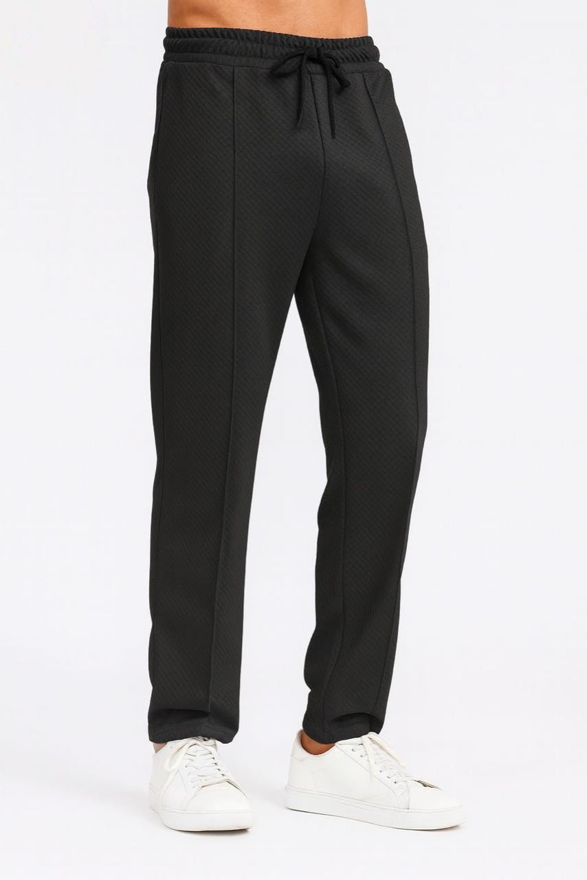 Diamond-Patterned Textured Track Pants AZ-7722