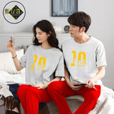 Couple's Coordinated Printed T-Shirt and Pajama Lounge Wear Set AZ-3300