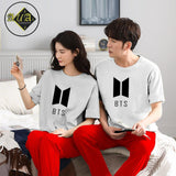 Couple's Coordinated Printed T-Shirt and Pajama Lounge Wear Set AZ-3300