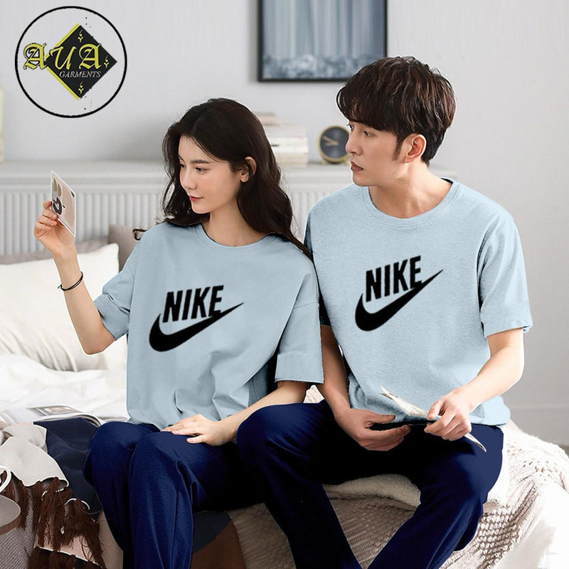 Couple's Coordinated Printed T-Shirt and Pajama Lounge Wear Set AZ-3300