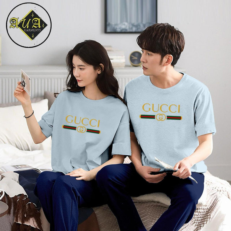 Couple's Coordinated Printed T-Shirt and Pajama Lounge Wear Set AZ-3300