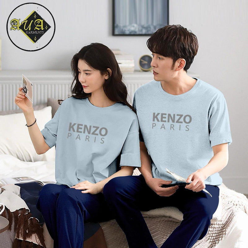 Couple's Coordinated Printed T-Shirt and Pajama Lounge Wear Set AZ-3300