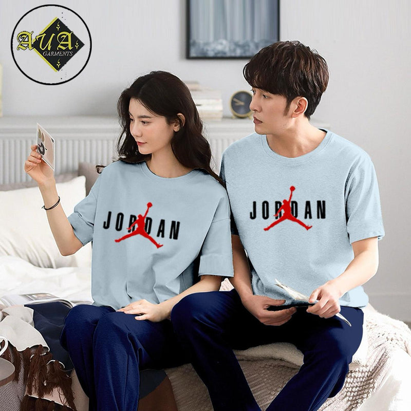 Couple's Coordinated Printed T-Shirt and Pajama Lounge Wear Set AZ-3300