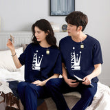 Couple's Coordinated Printed T-Shirt and Pajama Lounge Wear Set AZ-3300