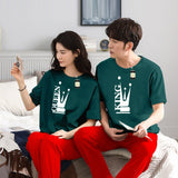 Couple's Coordinated Printed T-Shirt and Pajama Lounge Wear Set AZ-3300
