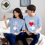 Couple's Coordinated Printed T-Shirt and Pajama Lounge Wear Set AZ-3300