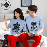 Couple's Coordinated Printed T-Shirt and Pajama Lounge Wear Set AZ-3300