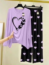 Couple's Coordinated Printed T-Shirt and Pajama Lounge Wear Set AZ-3300