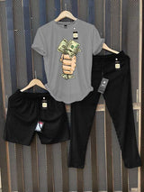 Men's Printed T-Shirt and Joggers/Shorts Combo Tracksuit Set AZ-4400