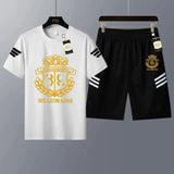 Men's Casual Printed T-Shirt and Shorts Tracksuit Set AZ-4401