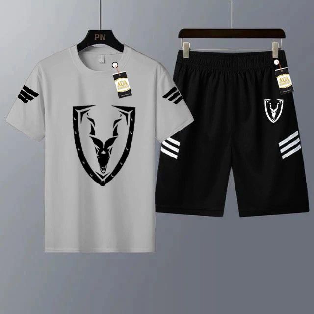 Men's Casual Printed T-Shirt and Shorts Tracksuit Set AZ-4401