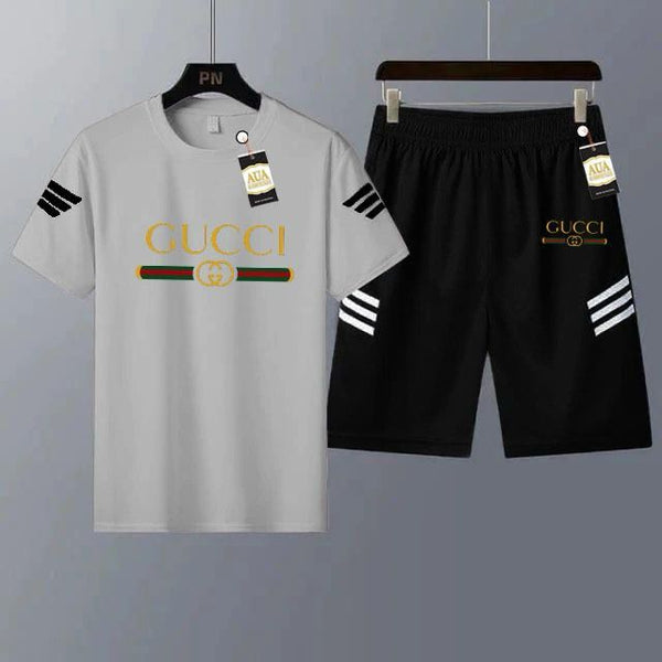 Men's Casual Printed T-Shirt and Shorts Tracksuit Set AZ-4401