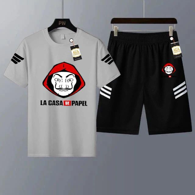 Men's Casual Printed T-Shirt and Shorts Tracksuit Set AZ-4401