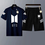 Men's Casual Printed T-Shirt and Shorts Tracksuit Set AZ-4401