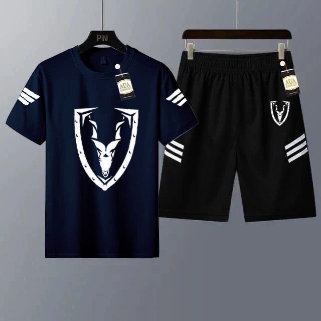 Men's Casual Printed T-Shirt and Shorts Tracksuit Set AZ-4401