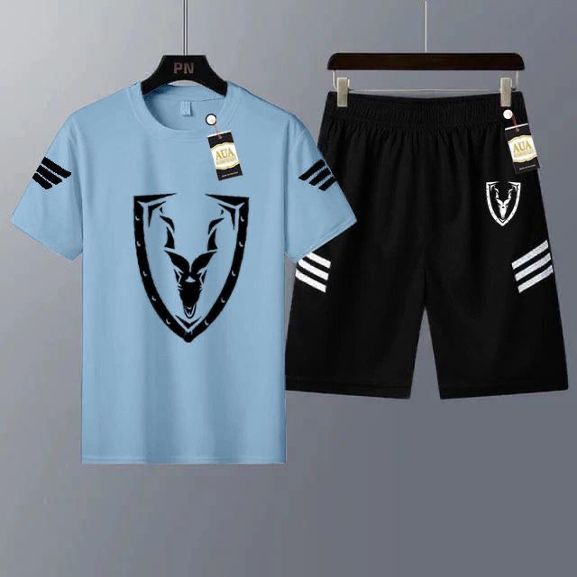 Men's Casual Printed T-Shirt and Shorts Tracksuit Set AZ-4401