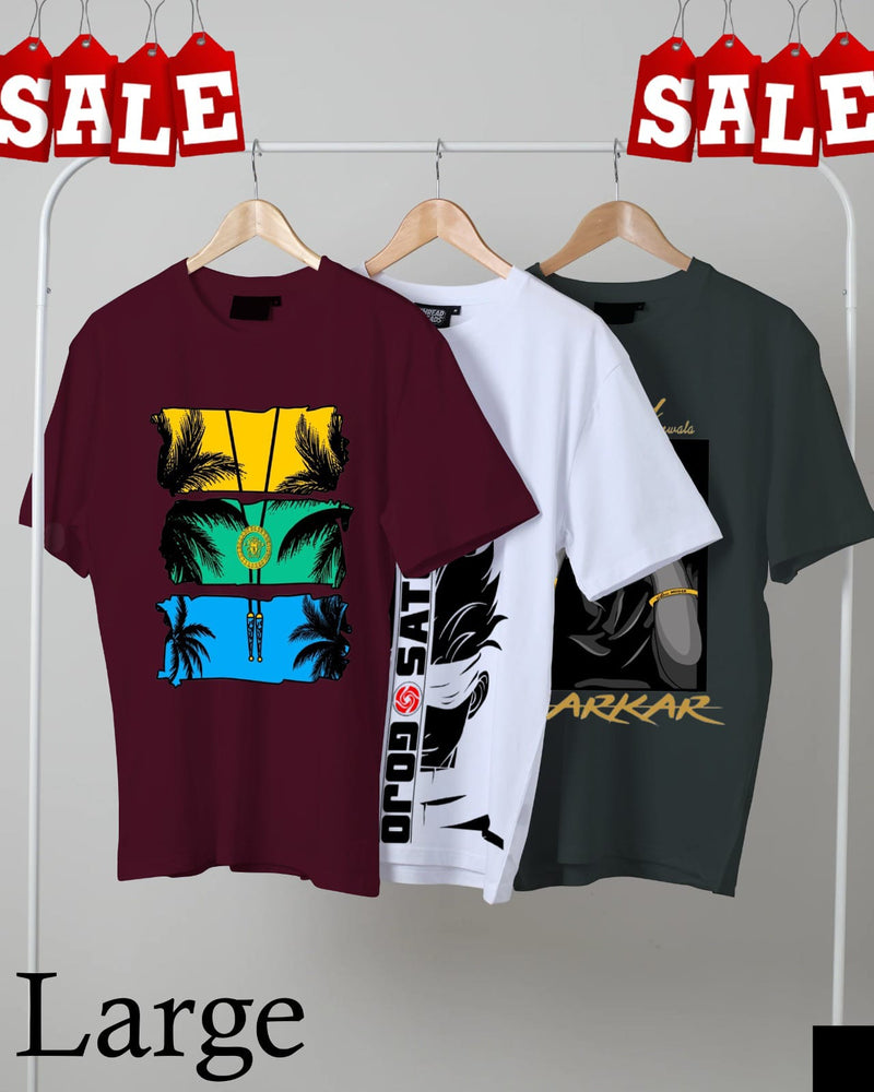 Men's Casual Printed Round Neck T-Shirt Combo Pack AZ-5500