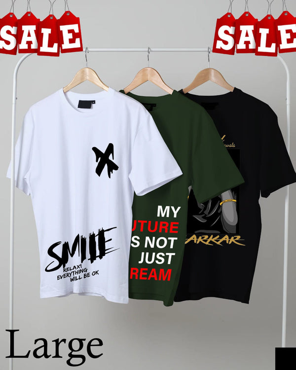 Men's Casual Printed Round Neck T-Shirt Combo Pack AZ-5500