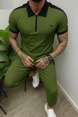 Men's Sporty Polo & Jogger Tracksuit Set AZ-7711
