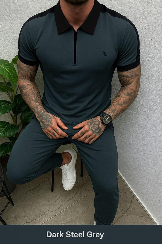 Men's Sporty Polo & Jogger Tracksuit Set AZ-7711