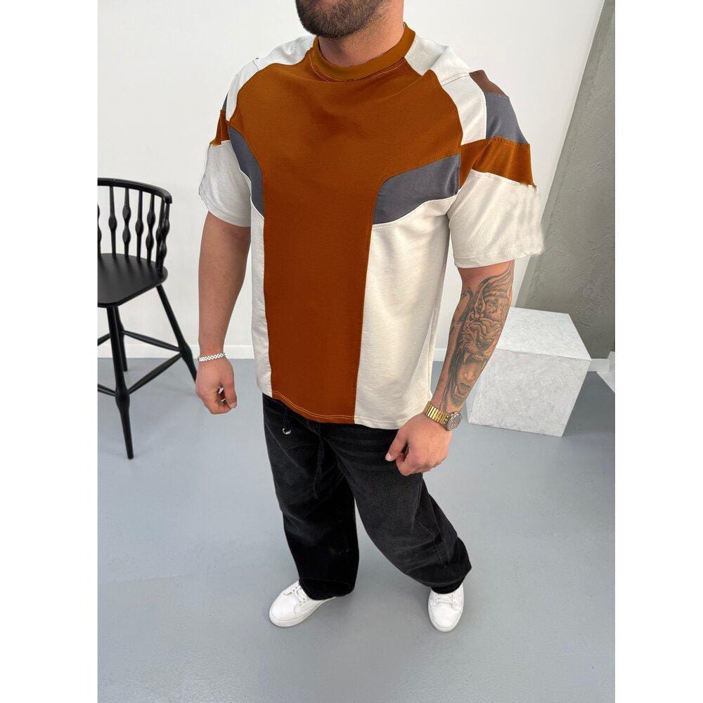 Men's Color Block Patchwork T-Shirt AZ 8888