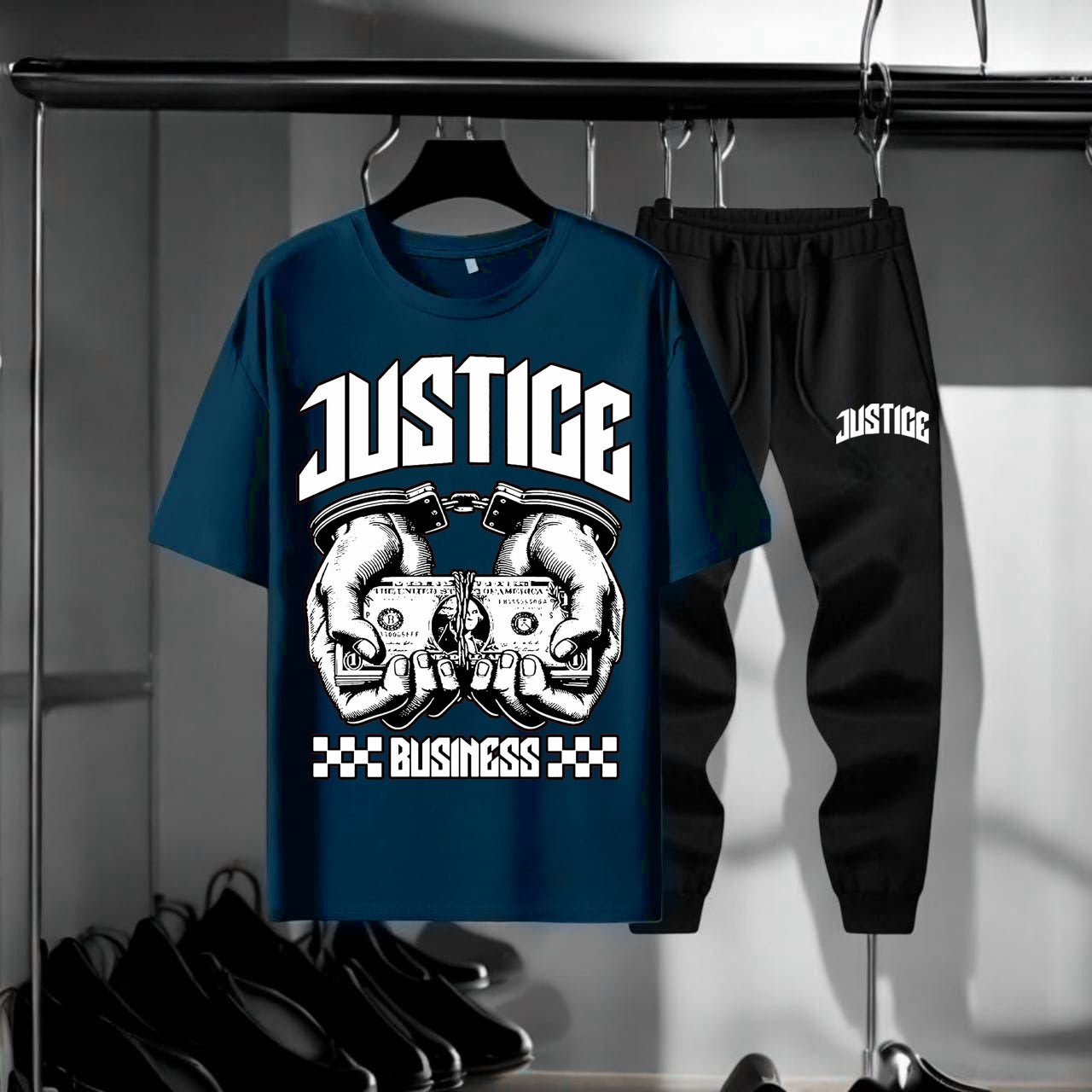 Justice" Graphic T-shirt and Jogger Set AZ-