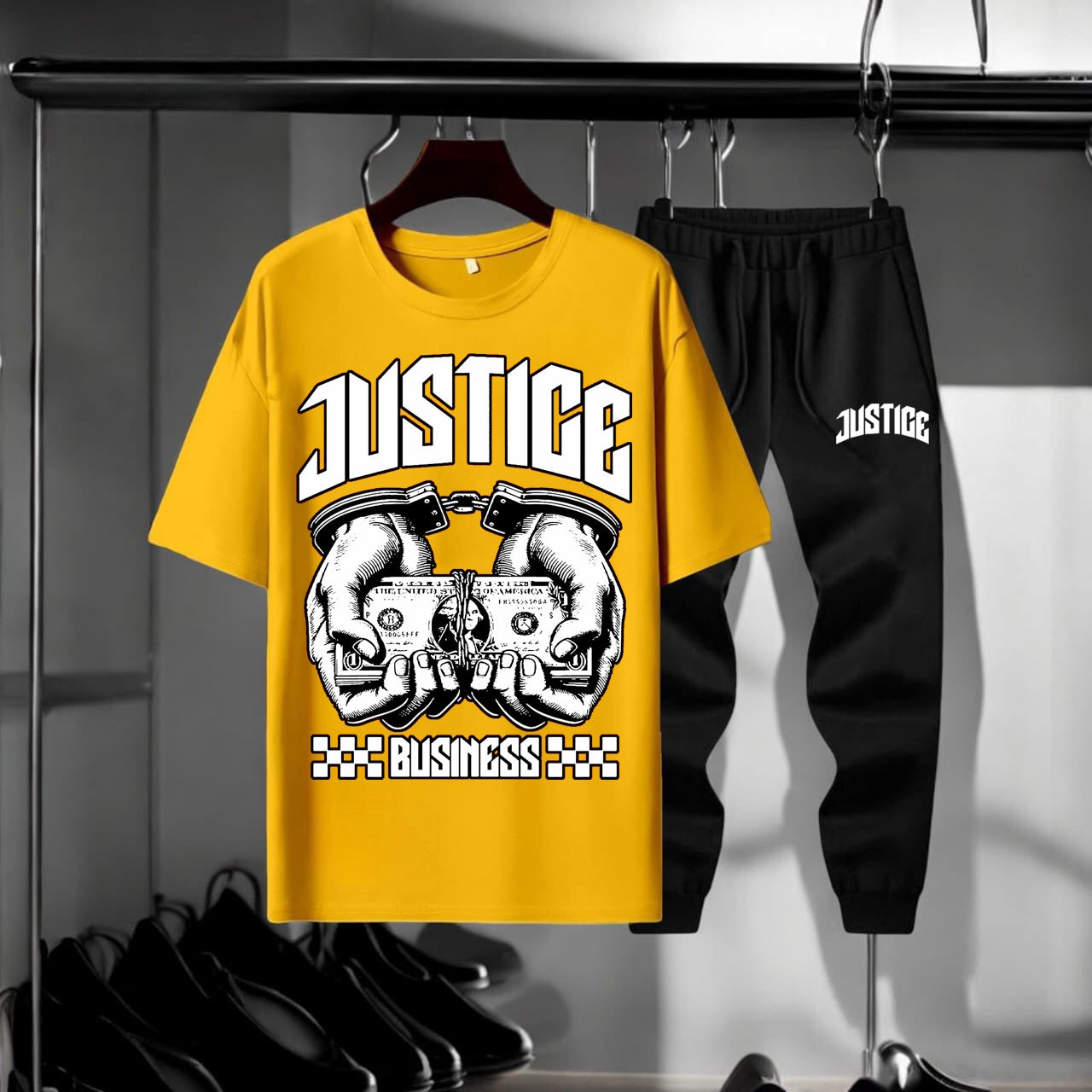 Justice" Graphic T-shirt and Jogger Set AZ-