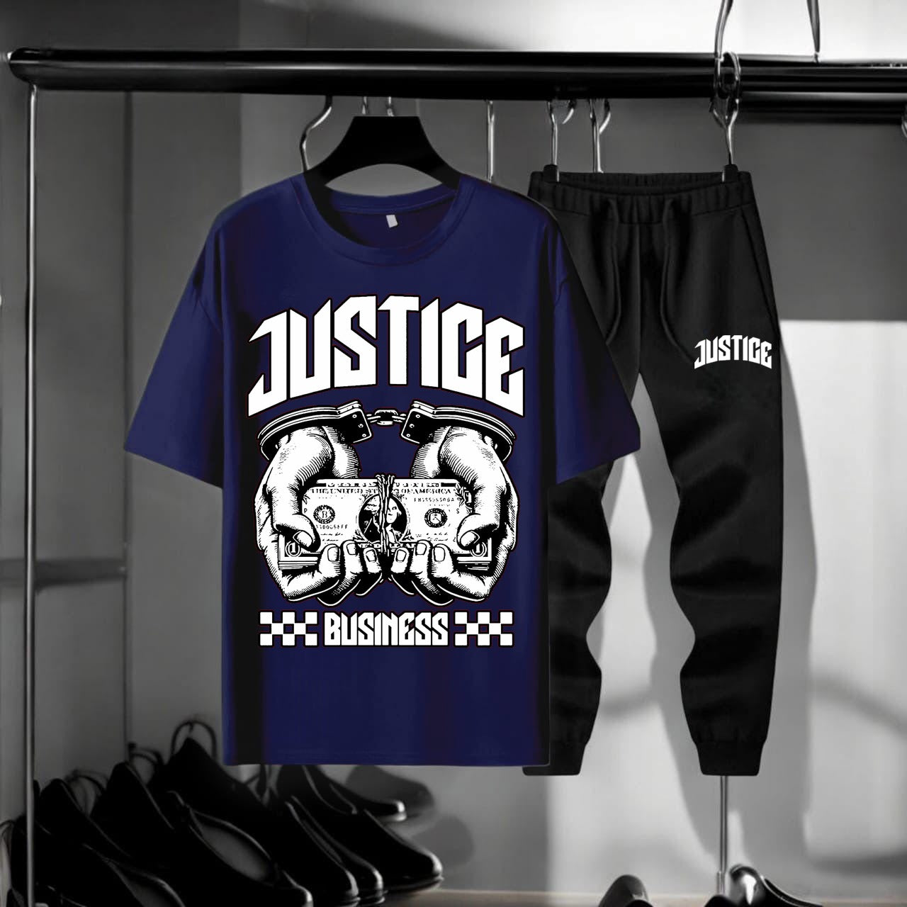 Justice" Graphic T-shirt and Jogger Set AZ-