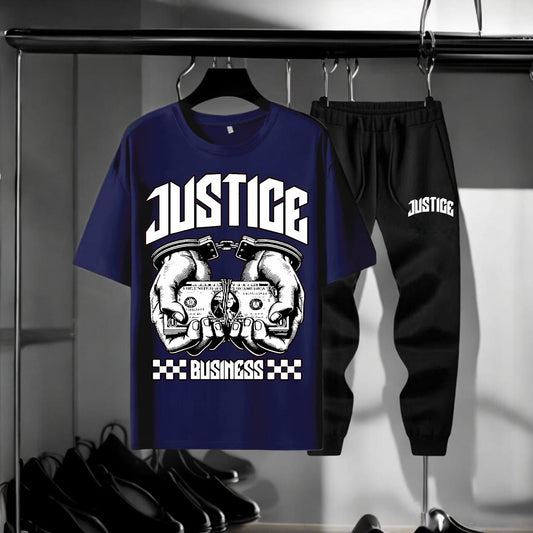 Justice" Graphic T-shirt and Jogger Set AZ-