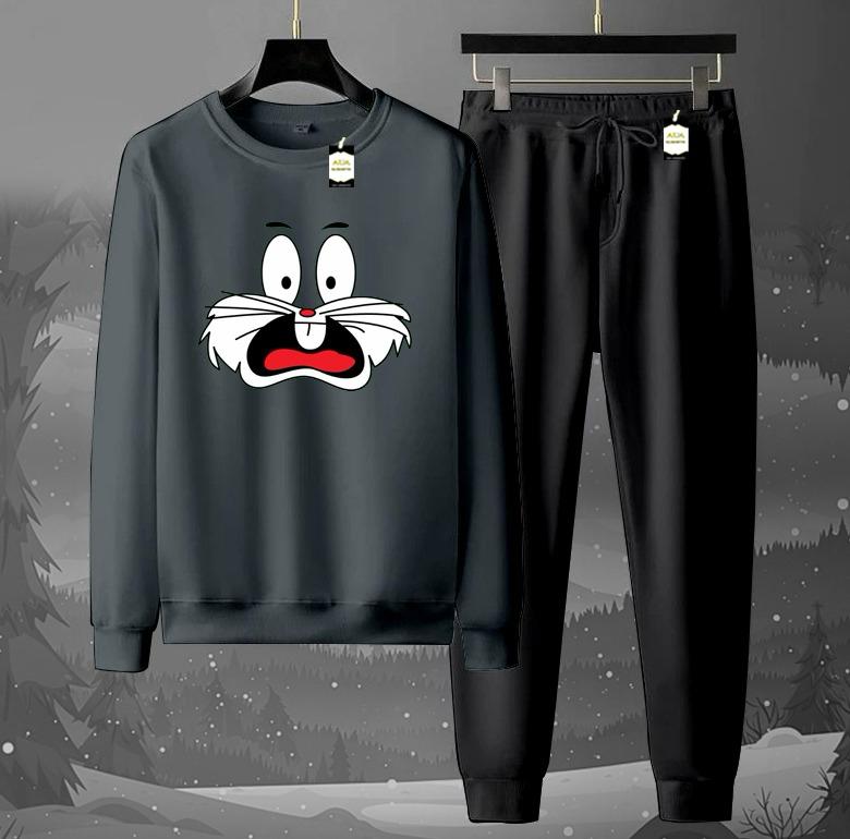 Graphic Sweatshirt & Jogger Tracksuit Set – Cozy 2-Piece Winter AZ-1199