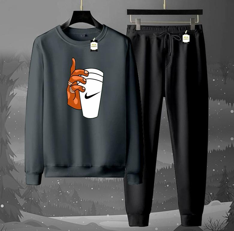 Graphic Sweatshirt & Jogger Tracksuit Set – Cozy 2-Piece Winter AZ-1199