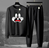 Graphic Sweatshirt & Jogger Tracksuit Set – Cozy 2-Piece Winter AZ-1199