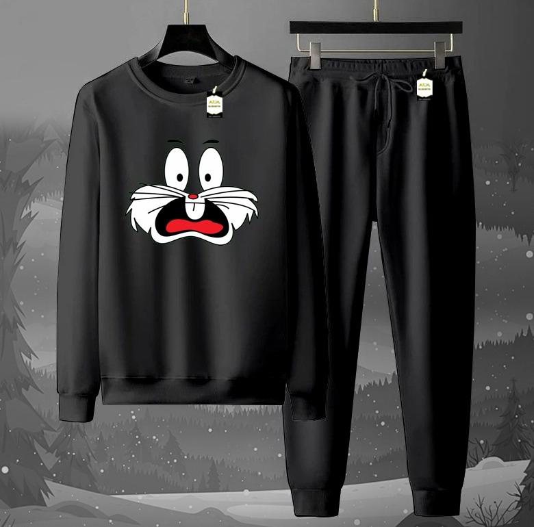 Graphic Sweatshirt & Jogger Tracksuit Set – Cozy 2-Piece Winter AZ-1199
