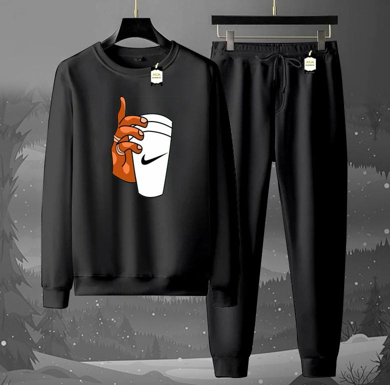 Graphic Sweatshirt & Jogger Tracksuit Set – Cozy 2-Piece Winter AZ-1199
