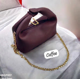 Chic Minimalist Soft-Knot Handbag with Gold Chain Strap  AZ-8822