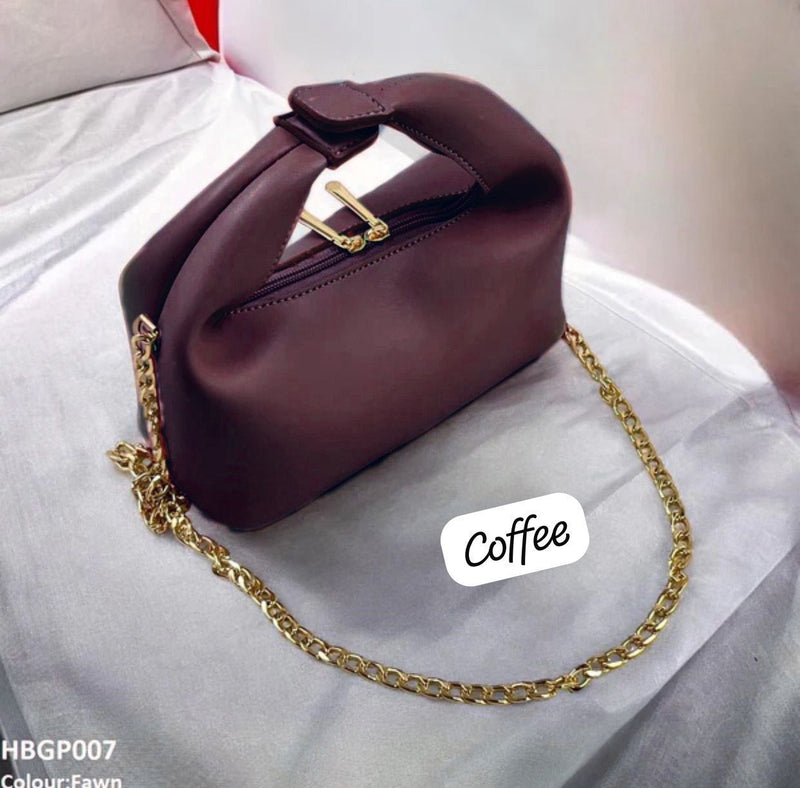 Chic Minimalist Soft-Knot Handbag with Gold Chain Strap  AZ-8822