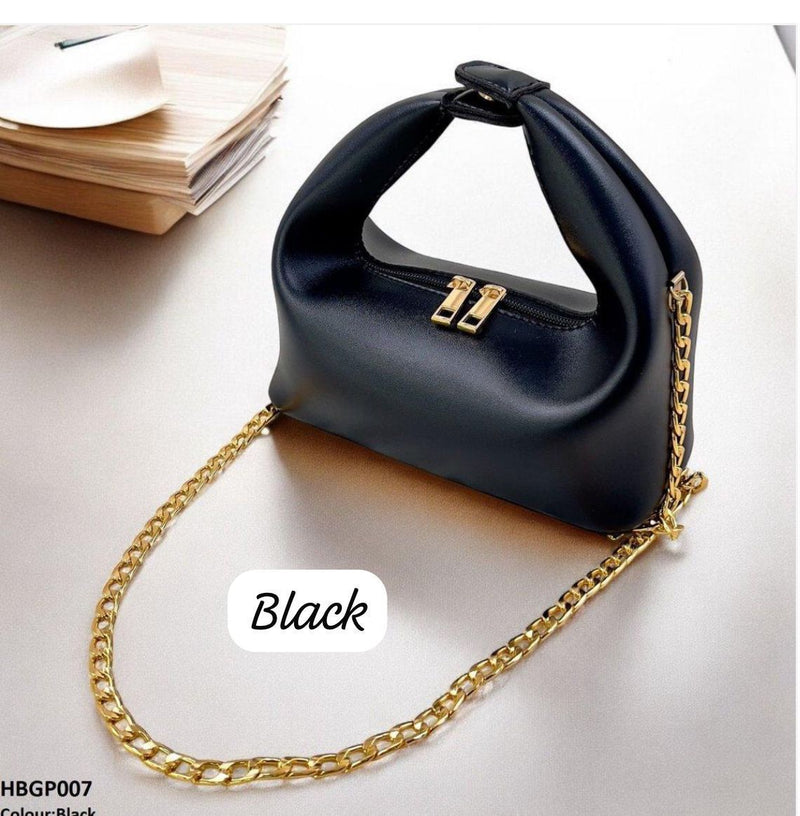 Chic Minimalist Soft-Knot Handbag with Gold Chain Strap  AZ-8822