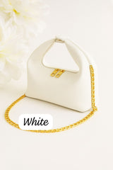Chic Minimalist Soft-Knot Handbag with Gold Chain Strap  AZ-8822